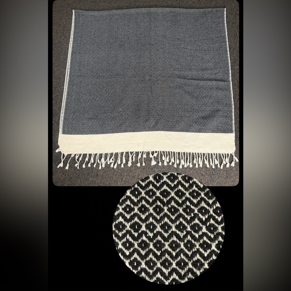 SMYRNA TURKISH COTTON Vintage Series Throw Blanket 64"X35" 100% Cotton EUC SOFT